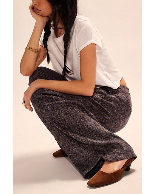 Free People Black Spotlight Herringbone Barrel Trousers
