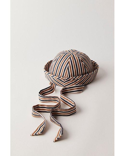 Free People Black Striped Sailor Bucket Hat