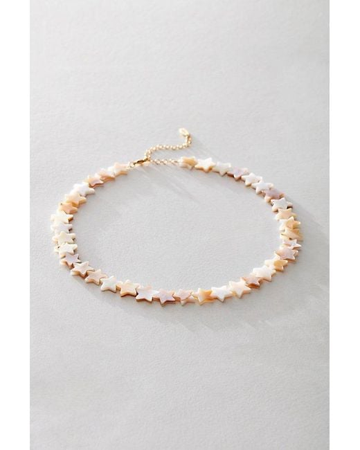 Free People White Shell Star Short Necklace