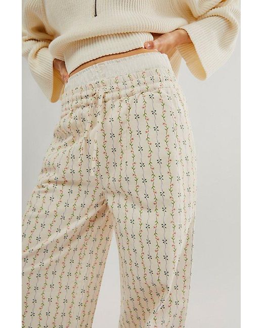 Damson Madder Natural Goodnature Rafe Jeans At Free People In Floral Stripe, Size: Us 4