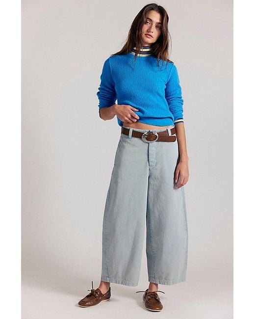 Free People Blue Lay Down Chino Trousers