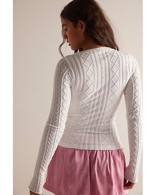 Intimately By Free People Brown So Soft Seamless Modal Cable Long Sleeve By