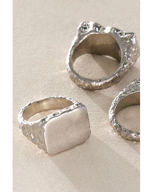Free People Brown Hannah Chunky Ring Set