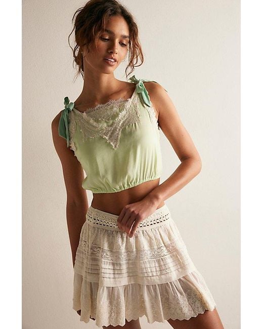 Free People Natural Play Nice Mini Slip Skirt By