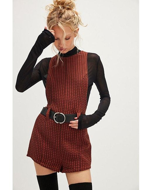 Free People Red Mod Mini Romper