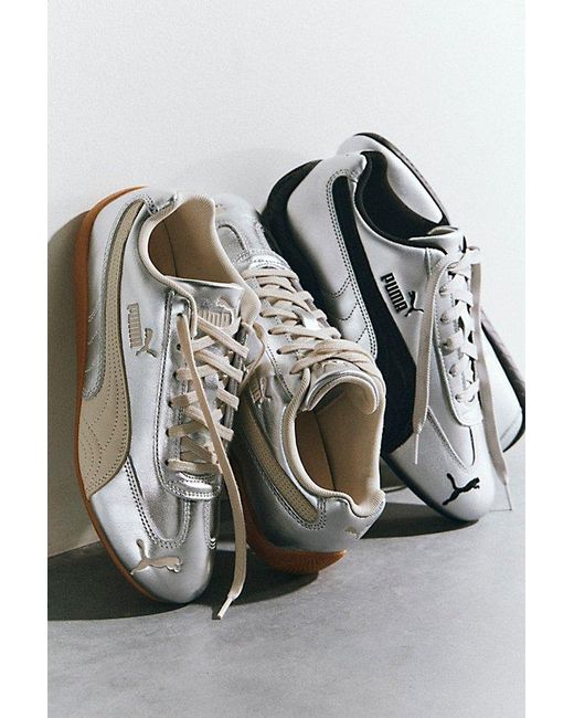PUMA White Speedcat Metallic Sneakers