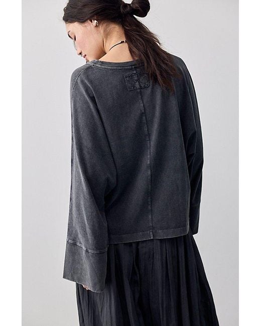 Free People Blue Atlas Dolman Long Sleeve Top