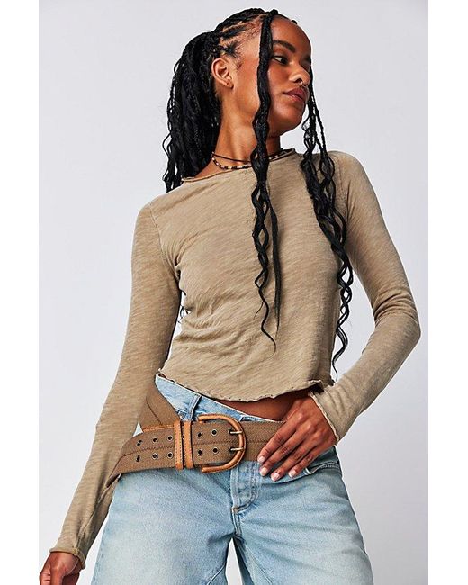 Free People Natural We The Free Be My Baby Long-sleeve Tee
