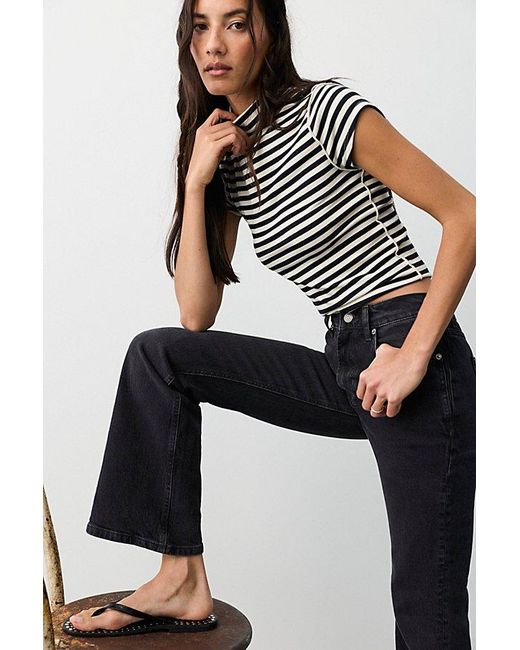 Free People Multicolor Double Knot High-Rise Straight Bootcut Jeans