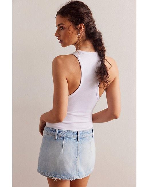 Free People Blue We The Free Gallivanting Peekaboo Skort