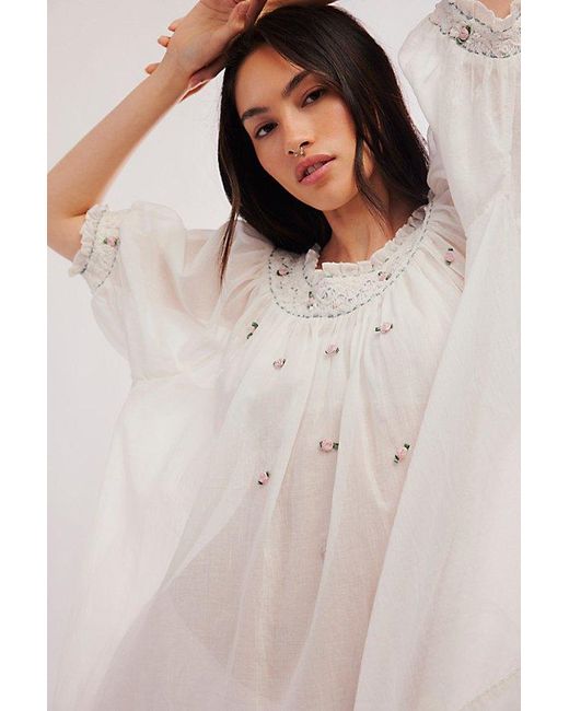 Free People White Atlas Rose Tunic