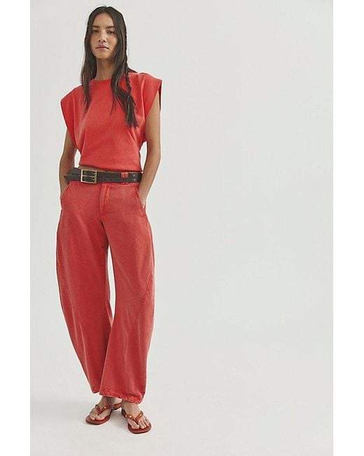 Free People Red Atlas Muscle Tee