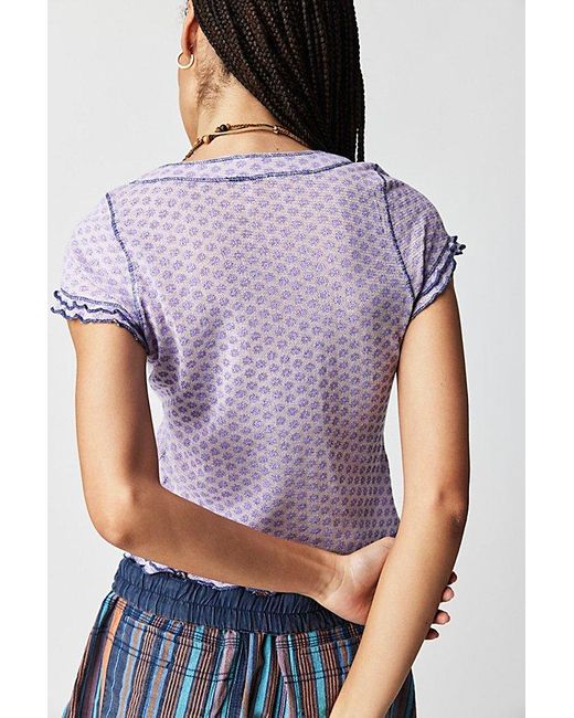 Free People Multicolor Garner Tee At In Lavender Fields Combo, Size: Xs