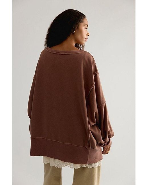 Free People Brown We The Free Graphic Camden Pullover