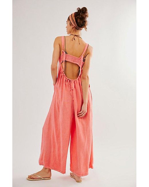 Free People Red Drifting Dreams One-piece