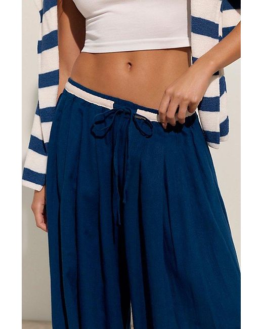 free-est Blue Sandshell Linen Sweet Escape Pants By