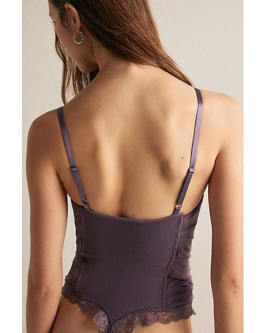 Intimately By Free People Purple Hard Launch Corset Bodysuit By
