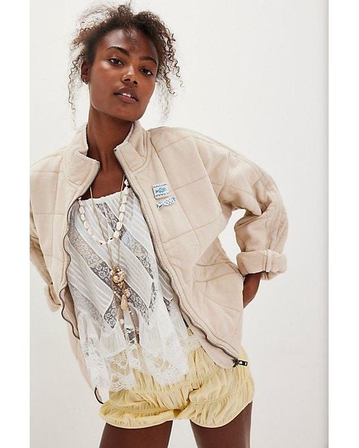 Free People Natural Dolman Quilted Knit Jacket