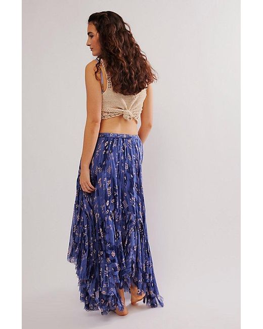 Free People Blue Fp One Clover Printed Skirt