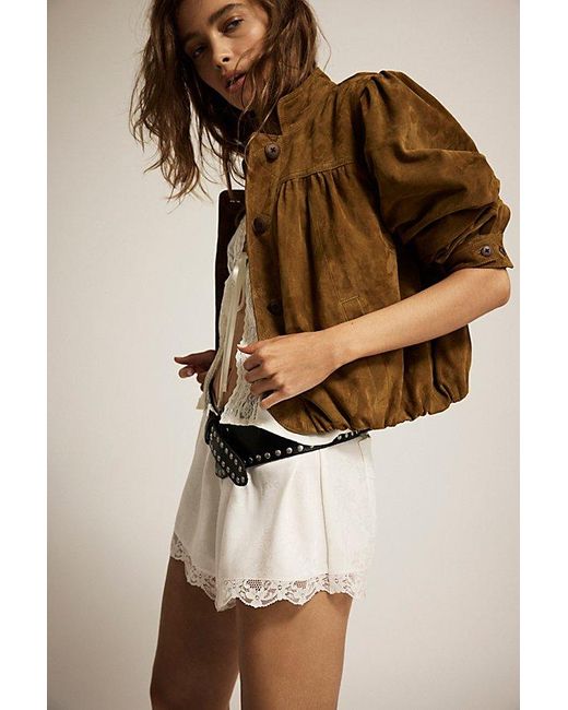 Free People Brown Nimbus Suede Jacket