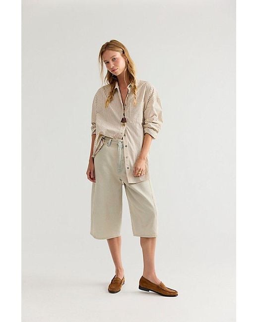 Free People Natural Lexi Striped Button Down Shirt