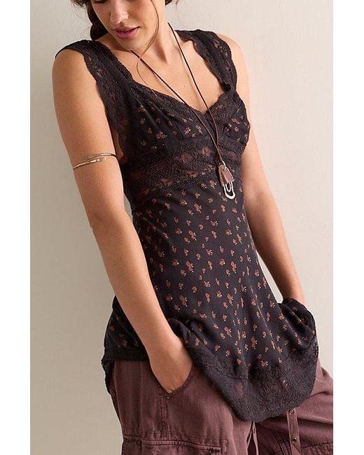 Intimately By Free People Black Good Company Mini Slip Dress By