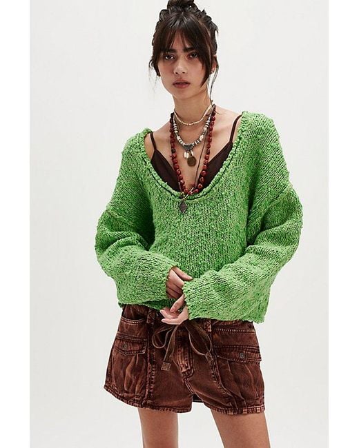 Free People Green Firefly Pullover