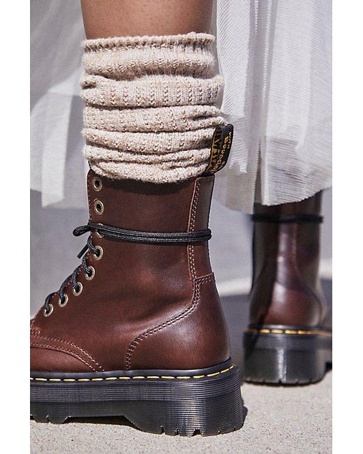 Dr. Martens Gray Jadon Lace-up Boots At Free People In Dark Brown, Size: Us 7