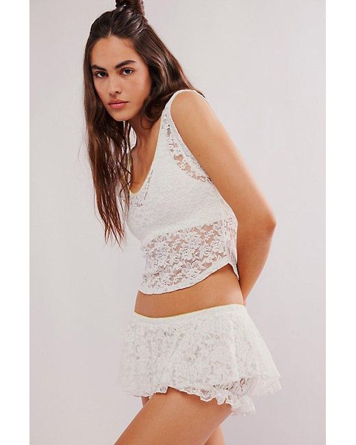 Free People White All Day Lace Bloomies