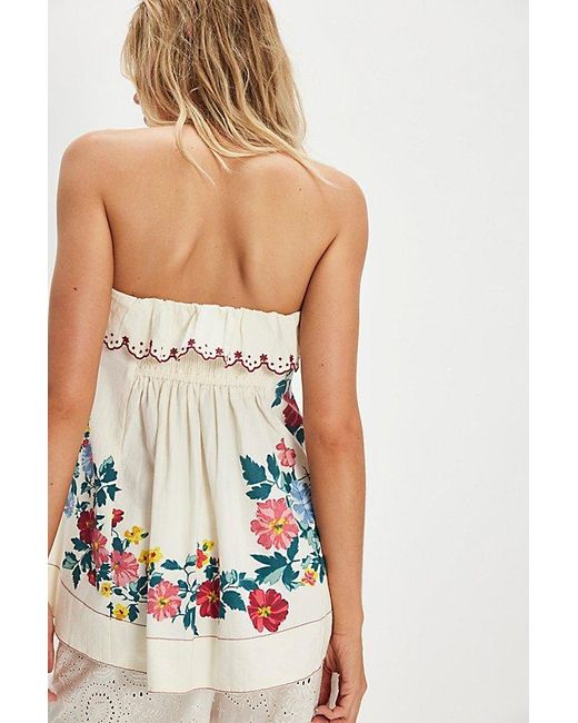 Free People White Printed Tunic