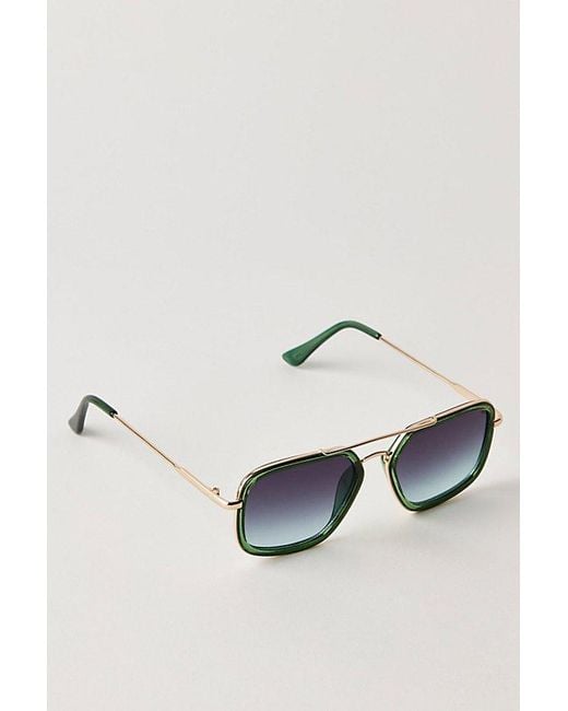 Free People Gray Luna Classic Tinted Aviator Sunglasses