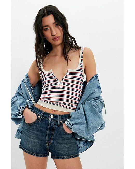 Intimately By Free People Blue Striped Simply Soft Cami By