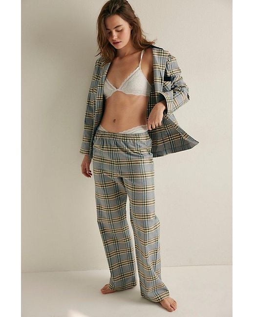 Sleeper Natural Checked Cotton-Flannel Set