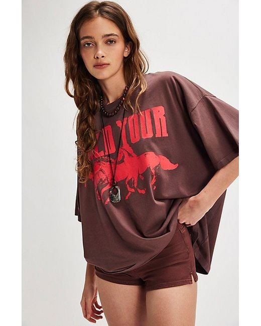 Daydreamer Red Hold Your Horses Tee By