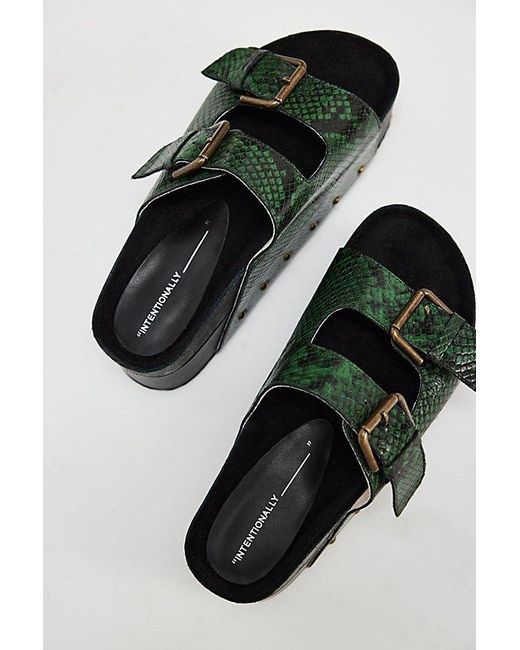 INTENTIONALLY ______ Blue Rule Breaker Flatform Sandals