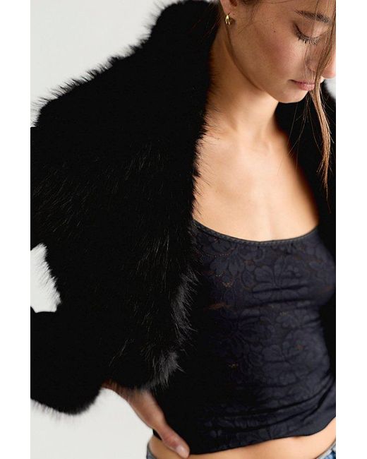 Free People Black Penny Lane Fur Bolero
