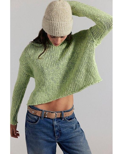 Free People Green Opal Rollneck Knit Jumper