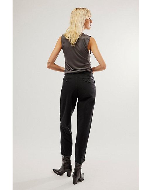 Dockers Metallic Original Khaki High Pleated Trousers At Free People In Mineral Black, Size: 26
