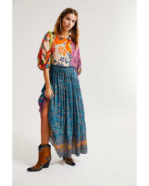 Free People Multicolor What You Want Patchwork Floral Print Maxi Dress