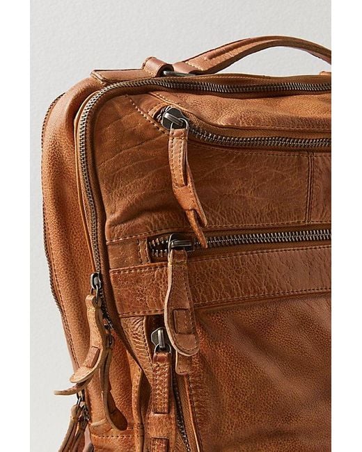 Free People Brown East End Leather Backpack