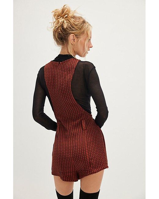 Free People Red Mod Mini Romper