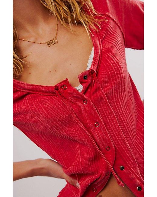 Free People Red Daisy Tee