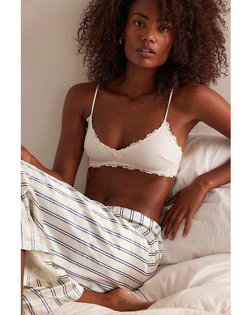 Intimately By Free People Brown Charlie Lace Microfiber V-Neck Bralette By