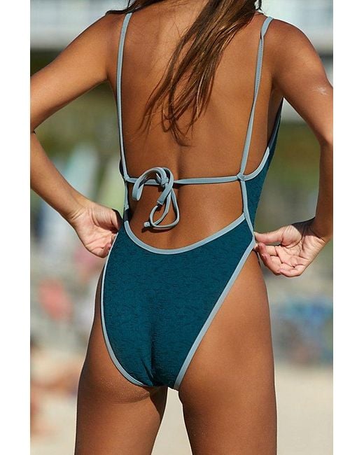 Free People Blue Free-Est Amber One-Piece Swimsuit