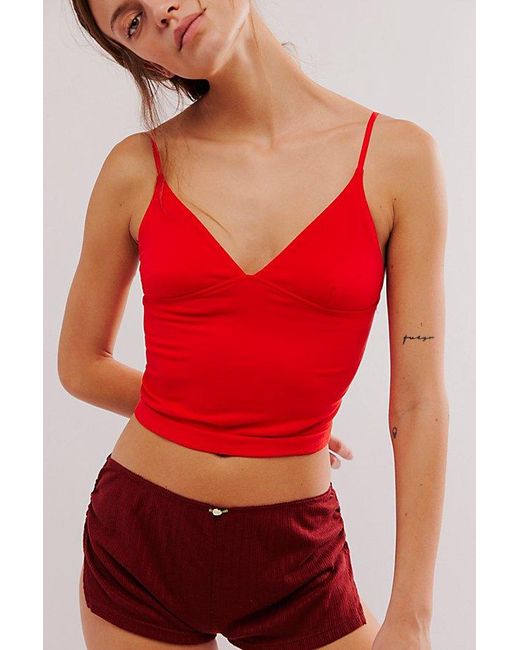 Intimately By Free People Red Luna Triangle Cami