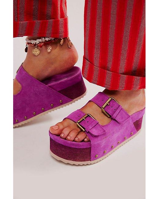 INTENTIONALLY ______ Purple Rule Breaker Monochrome Flatform Sandals