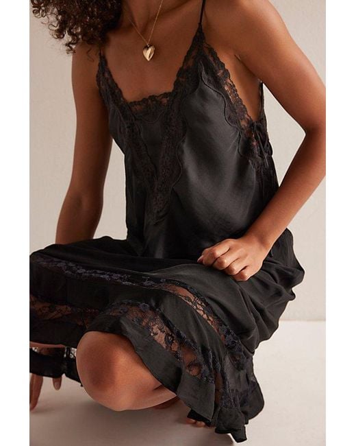 Intimately By Free People Blue Long Lost Lover Maxi Slip Skirt