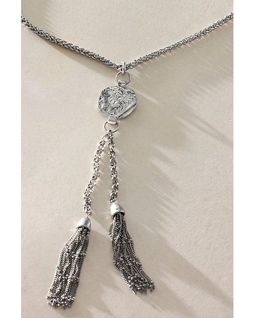 Free People Brown Saskia Tassel Pendant Necklace