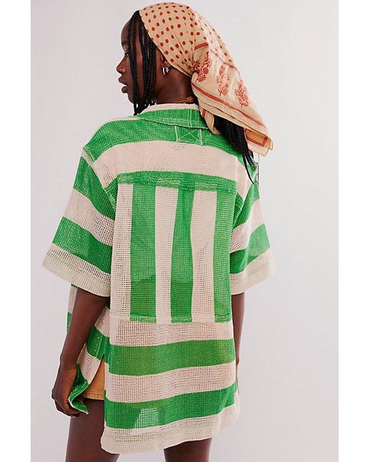 Free People Green We The Free Del Mar Cabana Shirt