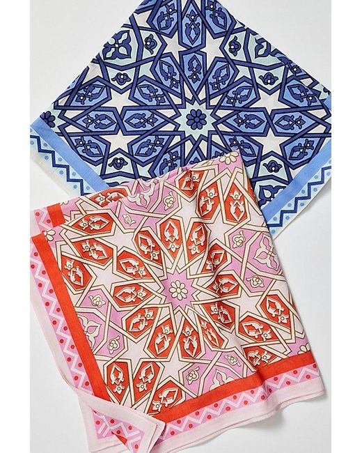 Free People Blue Dream Weaver Printed Bandana At In Cornflower Combo